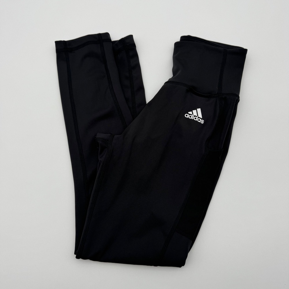 Adidas Women CIR Solid 78 Training Tights Black Primegreen Leggings XS NWT NEW